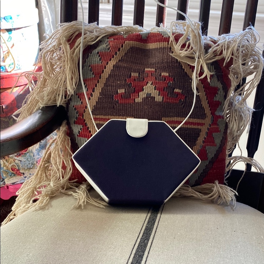 Blue and White Shoulder Bag